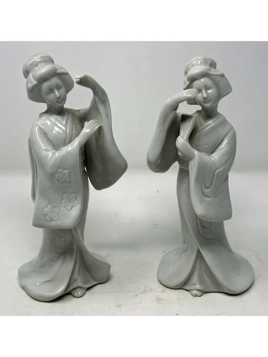 Homco Other - Vintage HOMCO Porcelain Blanc Du Chine Geisha Asian Figurines Set of 2 #1443
